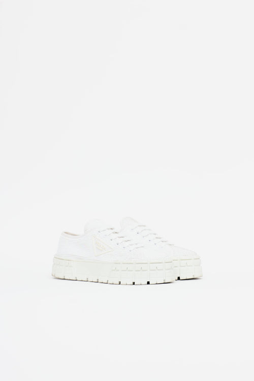 Prada Sequin Double Wheel Sneaker