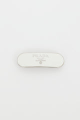 Prada White & Silver Metal Hair Clip