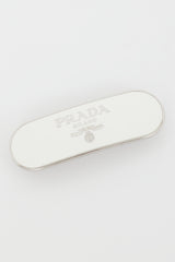 Prada White & Silver Metal Hair Clip