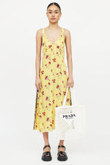 Prada Raffia Crochet Logo Tote Bag