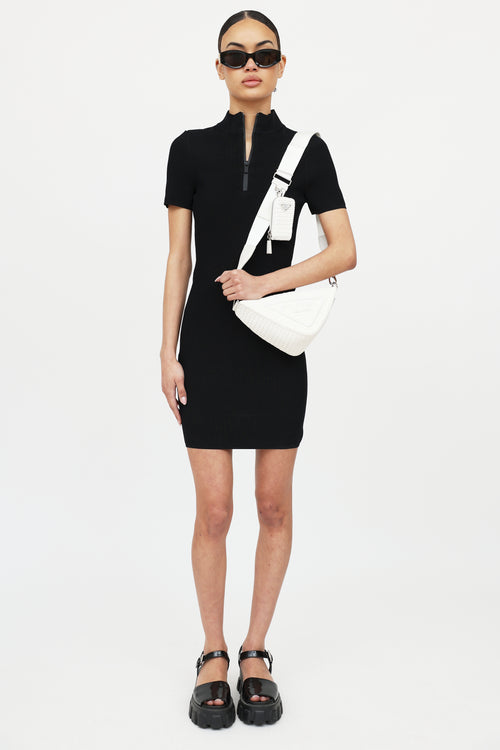 Prada Raffia Triangle Crossbody Bag