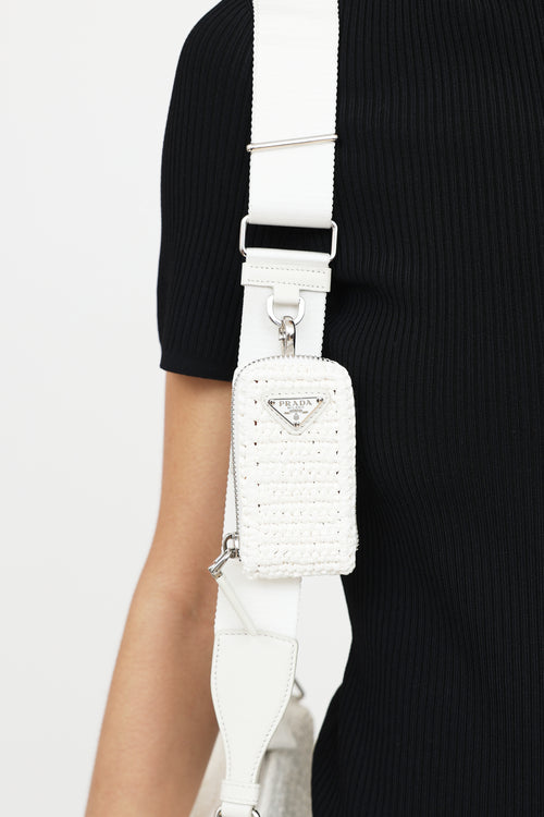 Prada Raffia Triangle Crossbody Bag