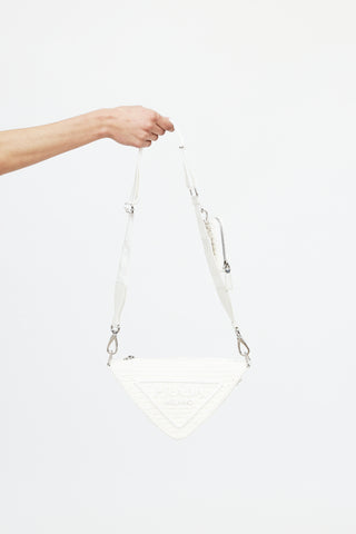 Prada Raffia Triangle Crossbody Bag