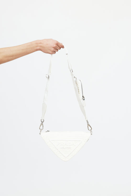Prada Raffia Triangle Crossbody Bag