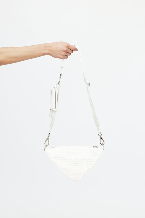 Prada Raffia Triangle Crossbody Bag