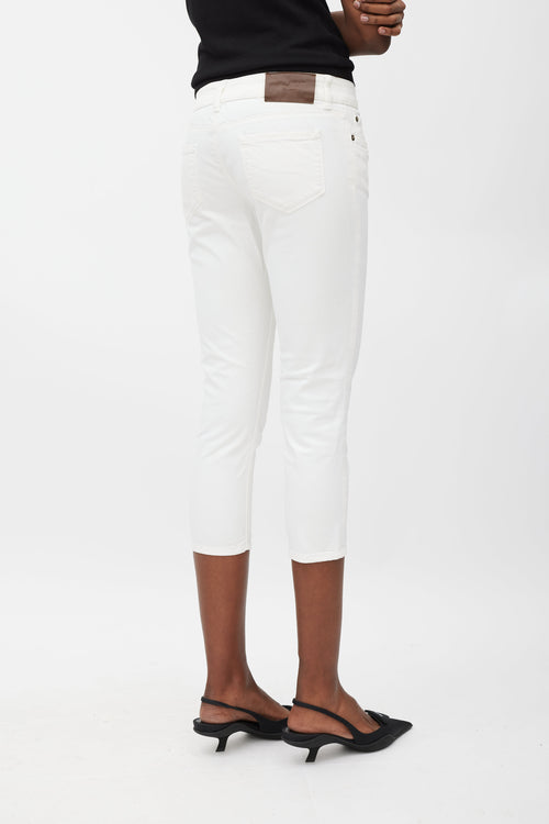 Prada White Cropped Skinny Jeans
