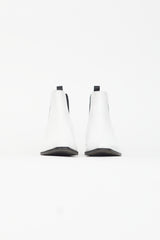 Prada White Leather Chelsea Boot