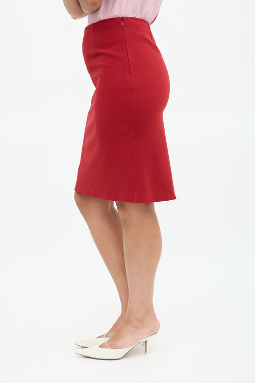 Prada Wool Blend Pencil Skirt