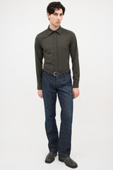 Prada Wool Cuff Logo Shirt