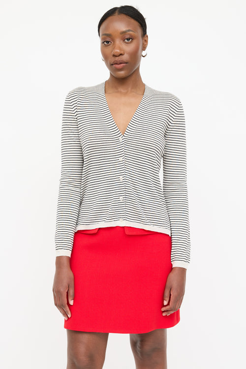 Prada Wool Knit Striped Cardigan