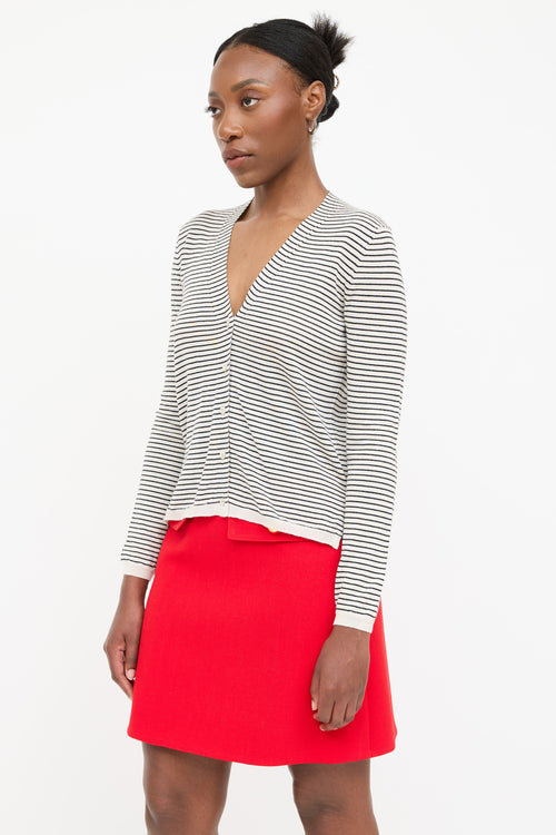 Prada Wool Knit Striped Cardigan