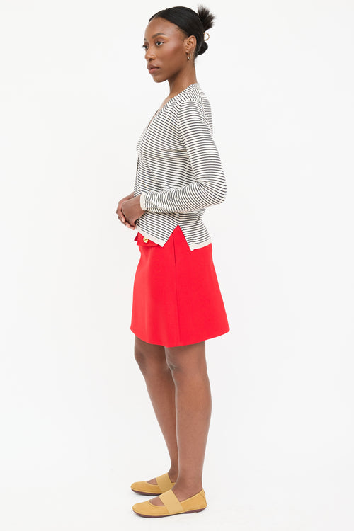 Prada Wool Knit Striped Cardigan