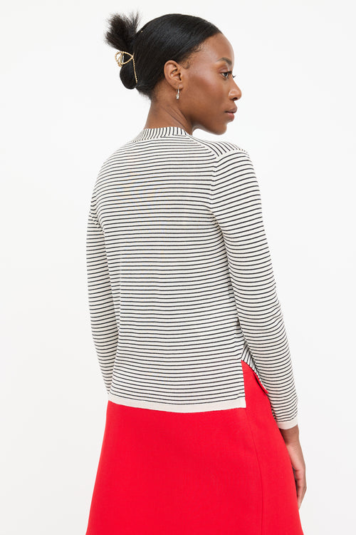 Prada Wool Knit Striped Cardigan