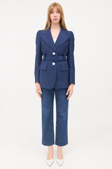 Prada Wool & Mohair Belted Blazer