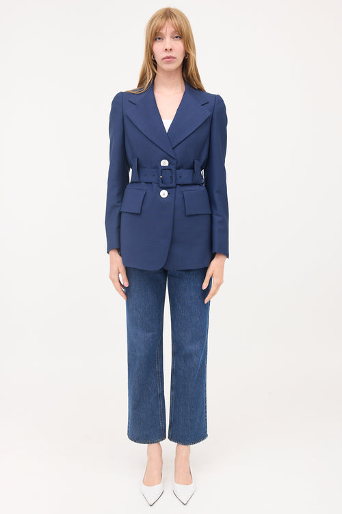 Prada Wool & Mohair Belted Blazer