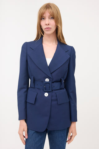 Prada Wool & Mohair Belted Blazer