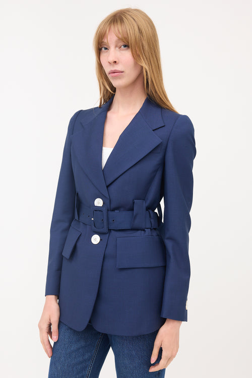 Prada Wool & Mohair Belted Blazer