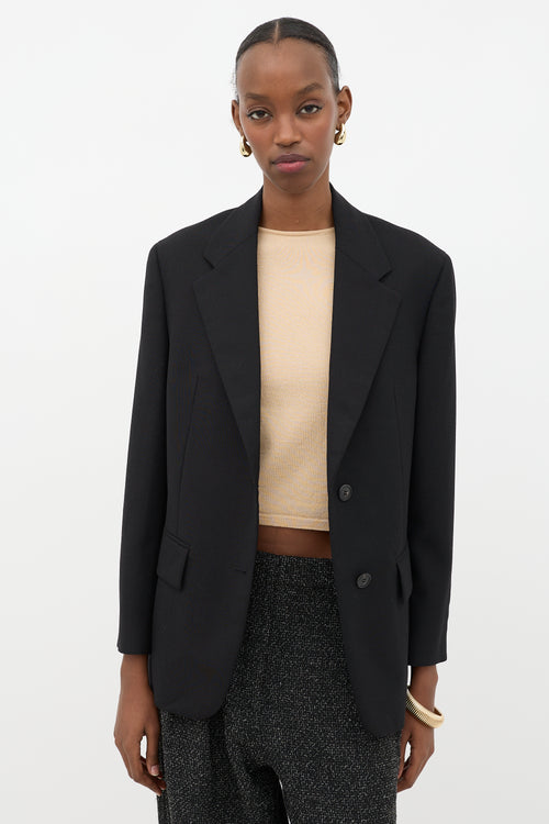 Prada Wool Triangle Applique Blazer