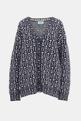 Prada Wool Intarsia Cardigan