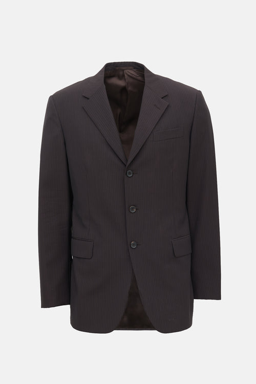 Prada Wool & Silk Pinstripe Blazer