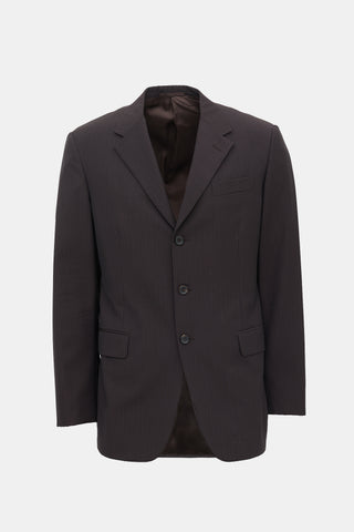 Prada Wool & Silk Pinstripe Blazer