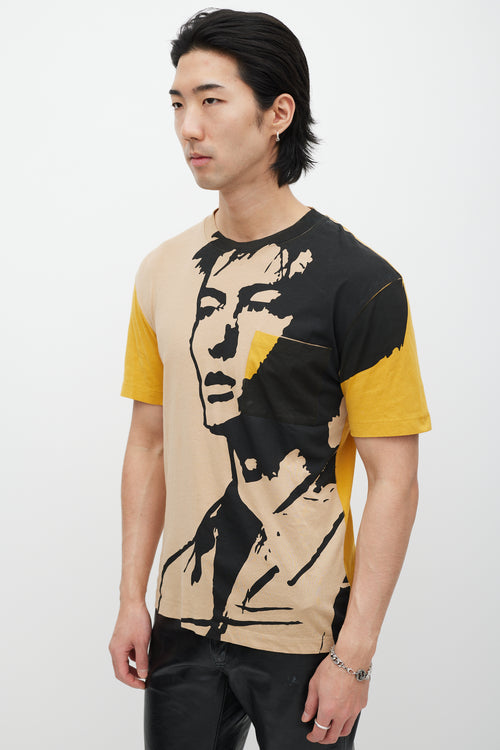 Prada Yellow & Black Face Graphic T-Shirt