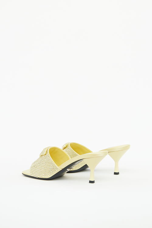 Prada Yellow Crystal High Heel Sandal Mule