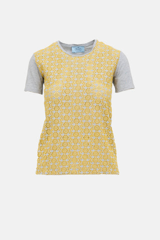 Prada 2012 Floral Eyelet T-Shirt