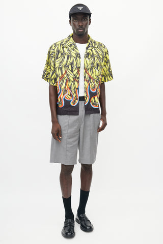 Prada Yellow & Multicolour Banana Flame Shirt