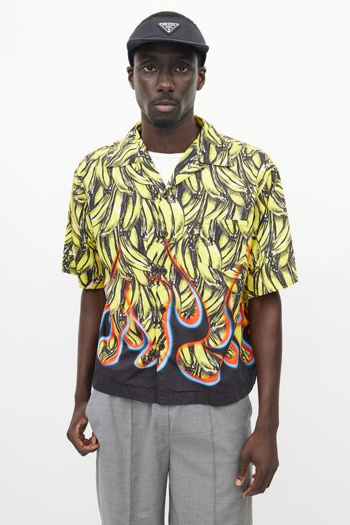 Prada Yellow & Multicolour Banana Flame Shirt