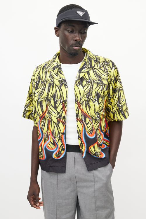 Prada Yellow & Multicolour Banana Flame Shirt