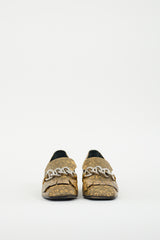 Prada Yellow & Black Embossed Leather Loafer