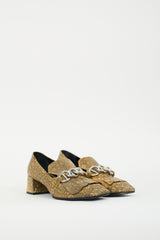 Prada Yellow & Black Embossed Leather Loafer