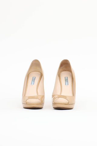 Prada Patent Peep Toe Pump