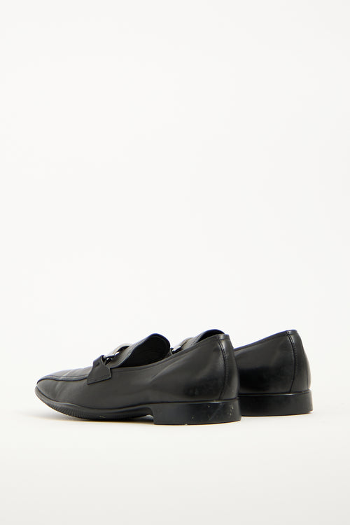 Prada Vintage Black Leather Loafers