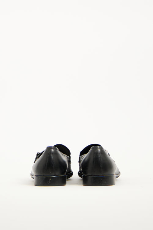 Prada Vintage Black Leather Loafers