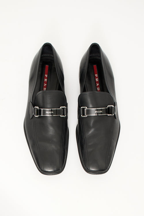 Prada Vintage Black Leather Loafers