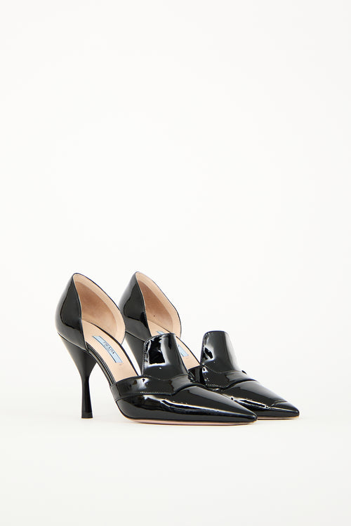 Prada Black Patent D'Orsay Heel