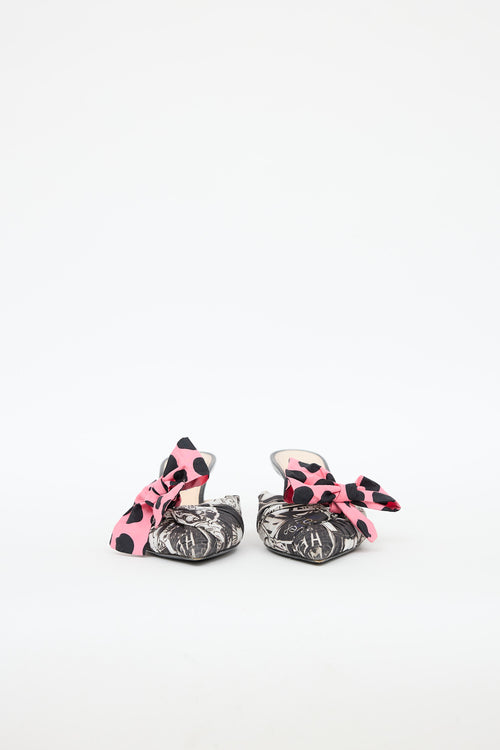 Prada Bow Comic Print Mules