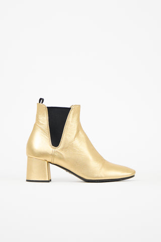 Prada Metallic Leather Ankle Boot