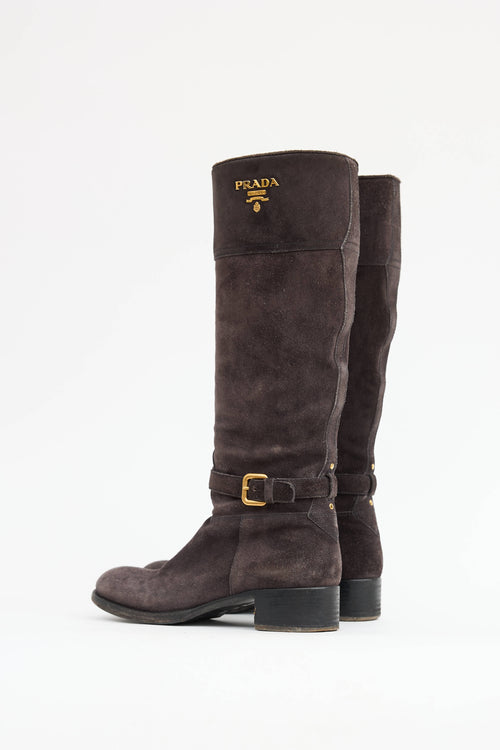 Prada Suede Riding  Boot