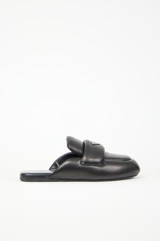 Prada Padded Leather Logo Mule