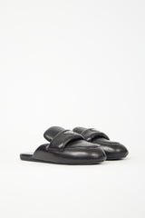 Prada Padded Leather Logo Mule