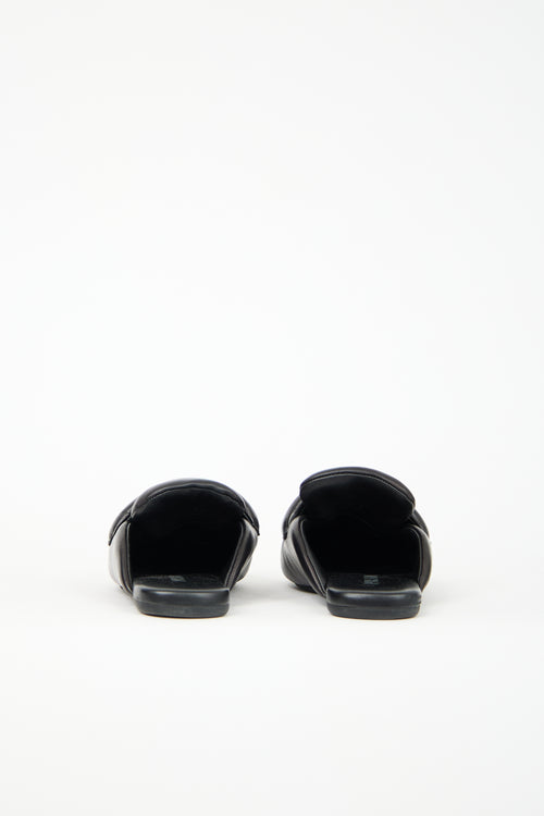 Prada Padded Leather Logo Mule