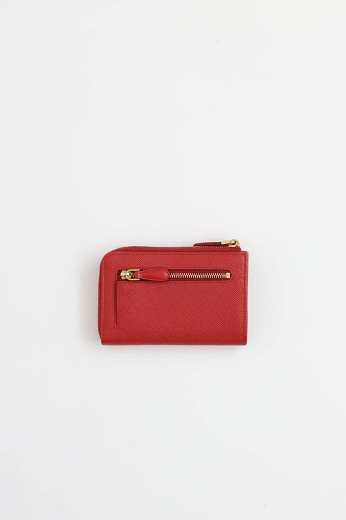 PradaSaffiano Zip Keychain Wallet