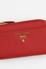 PradaSaffiano Zip Keychain Wallet
