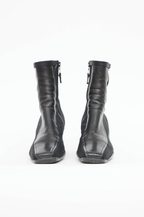 PradaSport Leather Panel Ankle Boot