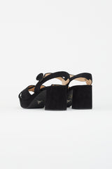 Prada Black Suede Platform Sandal