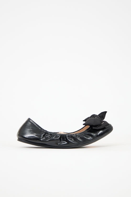 Prada Patent Bow Elastic Flat