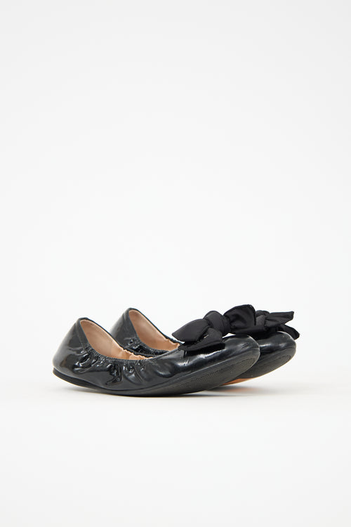 Prada Patent Bow Elastic Flat